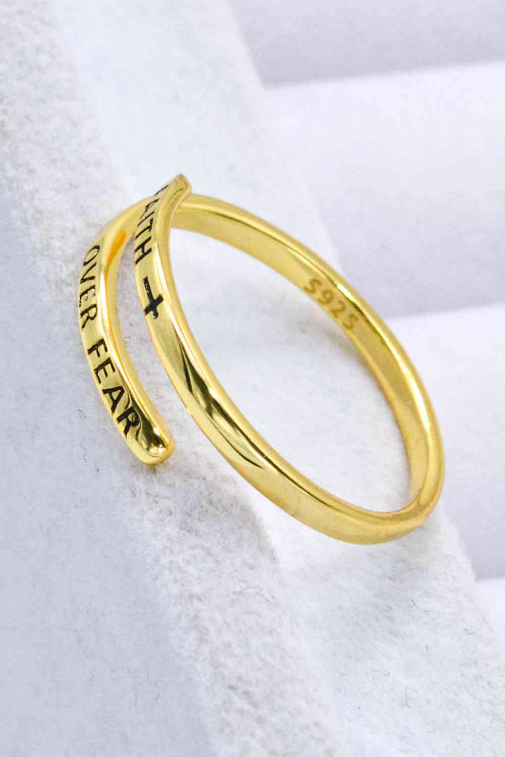 FAITH OVER FEAR Bypass Ring - Ladyez