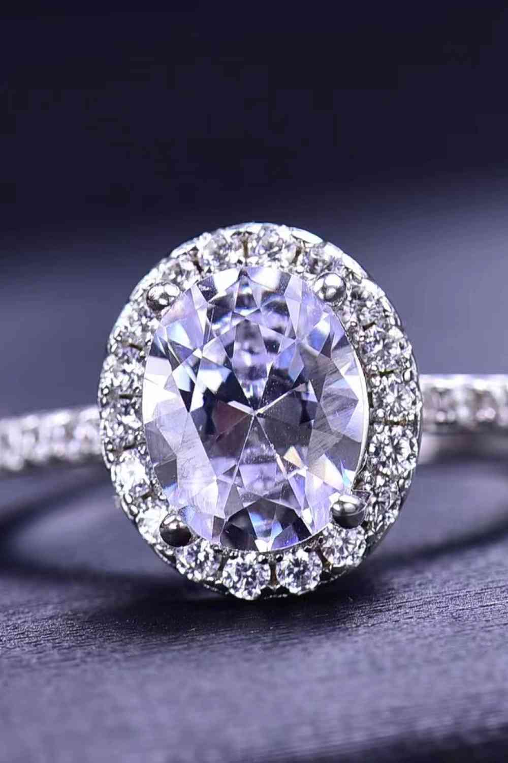 2 Carat Moissanite Platinum-Plated Ring - Ladyez