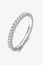 Moissanite Platinum-Plated Half-Eternity Ring - Ladyez