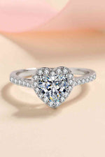 1 Carat Moissanite Heart-Shaped Ring - Ladyez