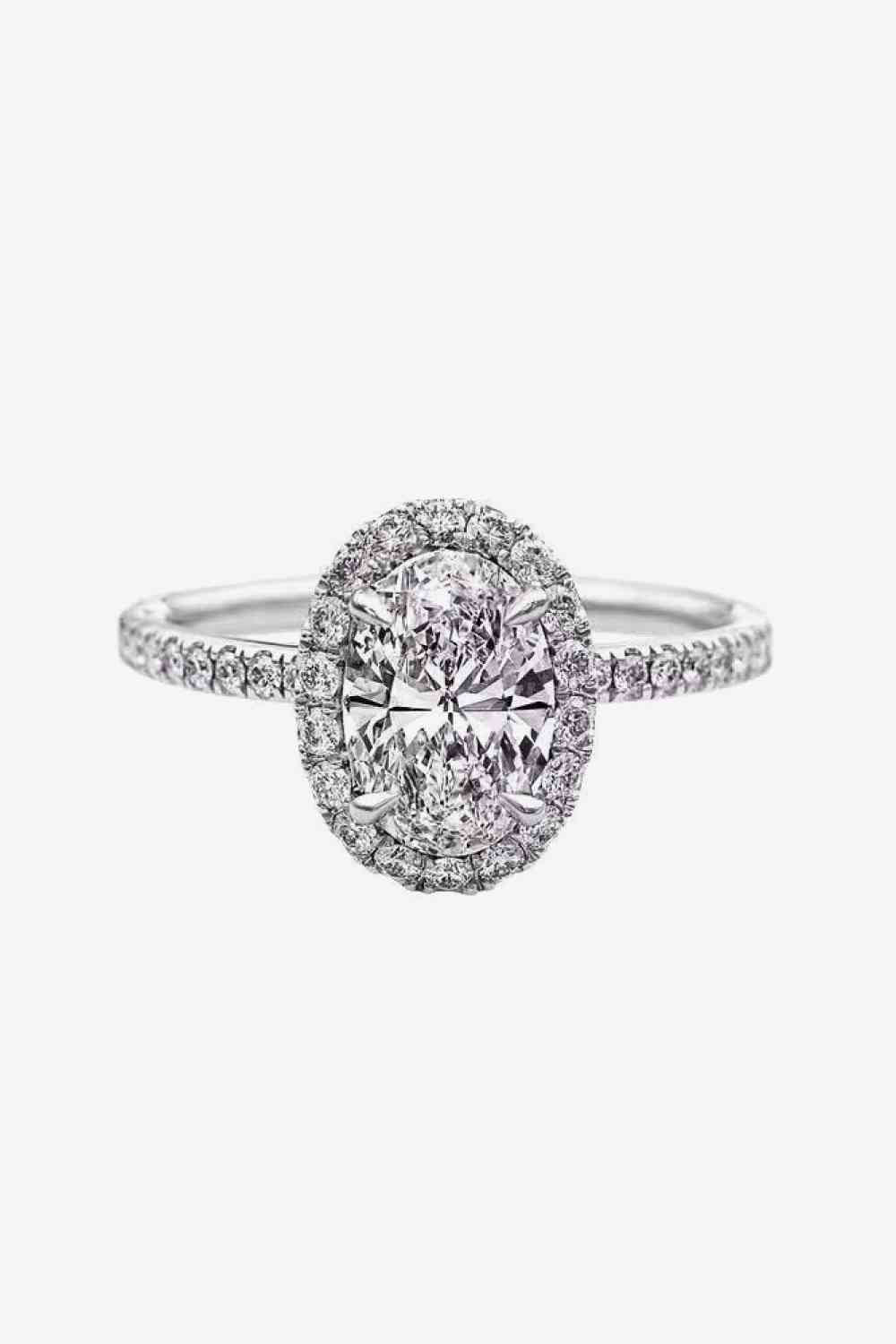 2 Carat Moissanite Platinum-Plated Ring - Ladyez