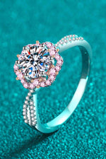 1 Carat Moissanite Flower-Shaped Crisscross Ring - Ladyez