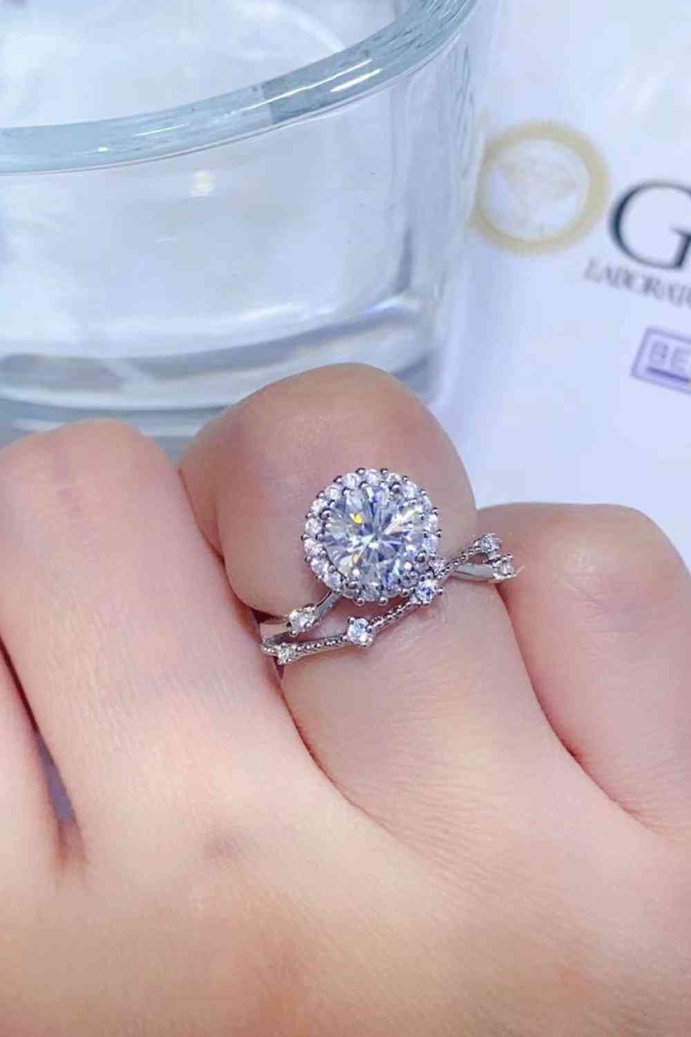 1 Carat Moissanite Platinum-Plated Ring - Ladyez