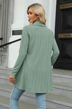 Open Front Long Sleeve Cardigan - Ladyez