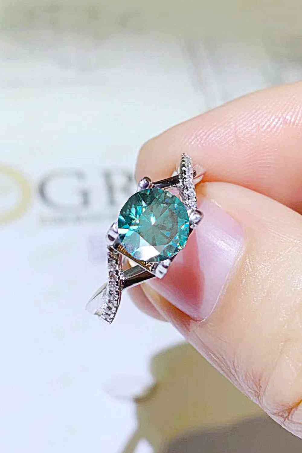 1 Carat Moissanite Crisscross 925 Sterling Silver Ring - Ladyez