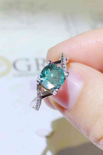 1 Carat Moissanite Crisscross 925 Sterling Silver Ring - Ladyez