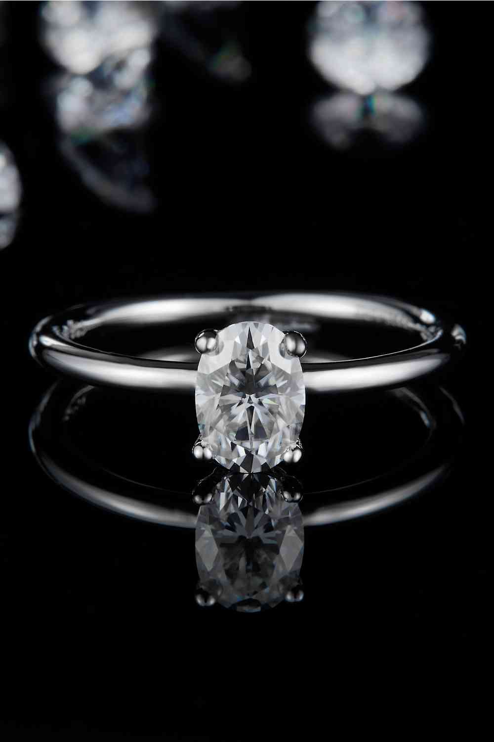 1 Carat Moissanite 925 Sterling Silver Solitaire Ring - Ladyez