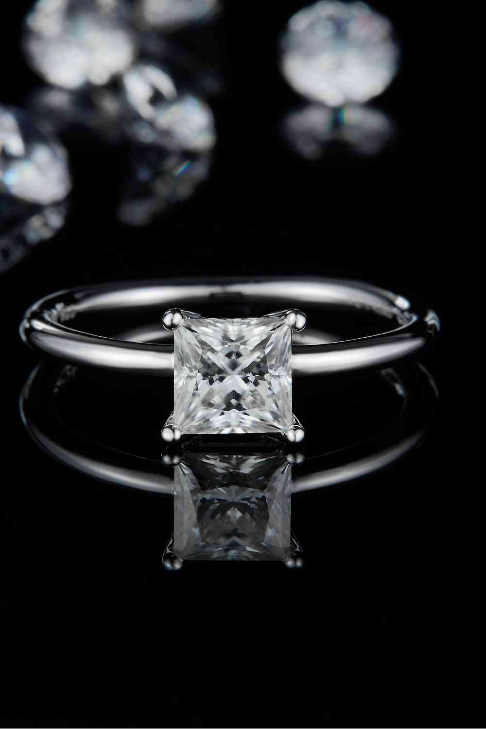 1 Carat Moissanite 925 Sterling Silver Solitaire Ring - Ladyez