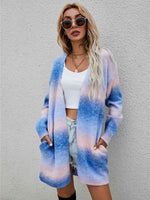 Full Size Gradient Open Front Cardigan - Ladyez