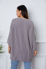 Notched Roll-Tab Sleeve Blouse - Ladyez