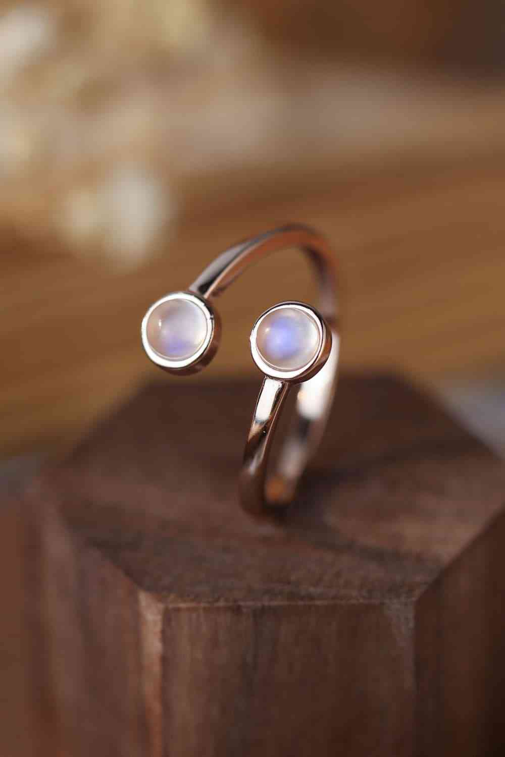 High Quality Natural Moonstone 925 Sterling Silver Toi Et Moi Ring - Ladyez