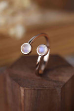High Quality Natural Moonstone 925 Sterling Silver Toi Et Moi Ring - Ladyez