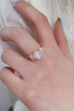 High Quality Natural Moonstone 925 Sterling Silver Three Stone Ring - Ladyez