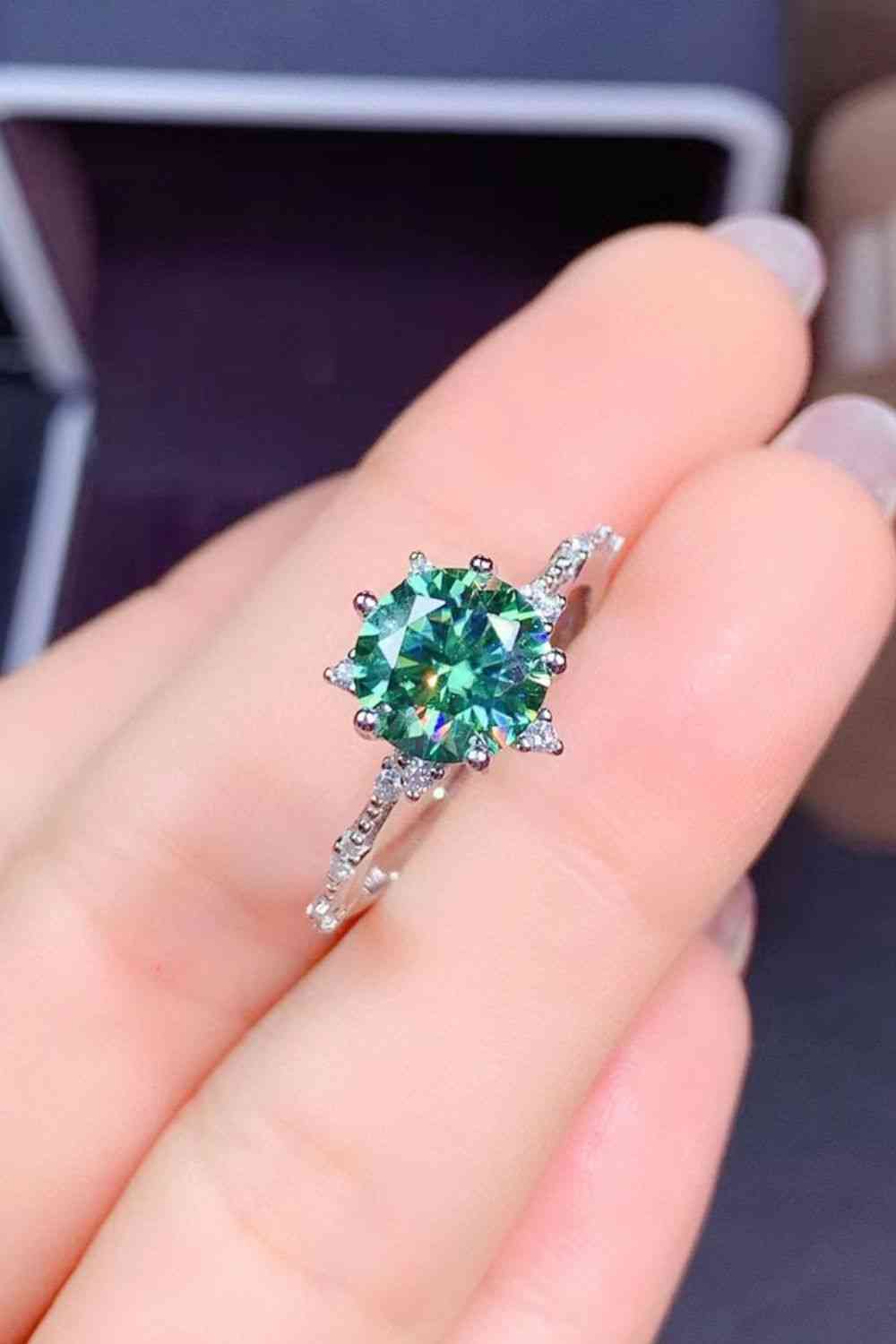 All Eyes On Me 1 Carat Moissanite Platinum-Plated Ring - Ladyez