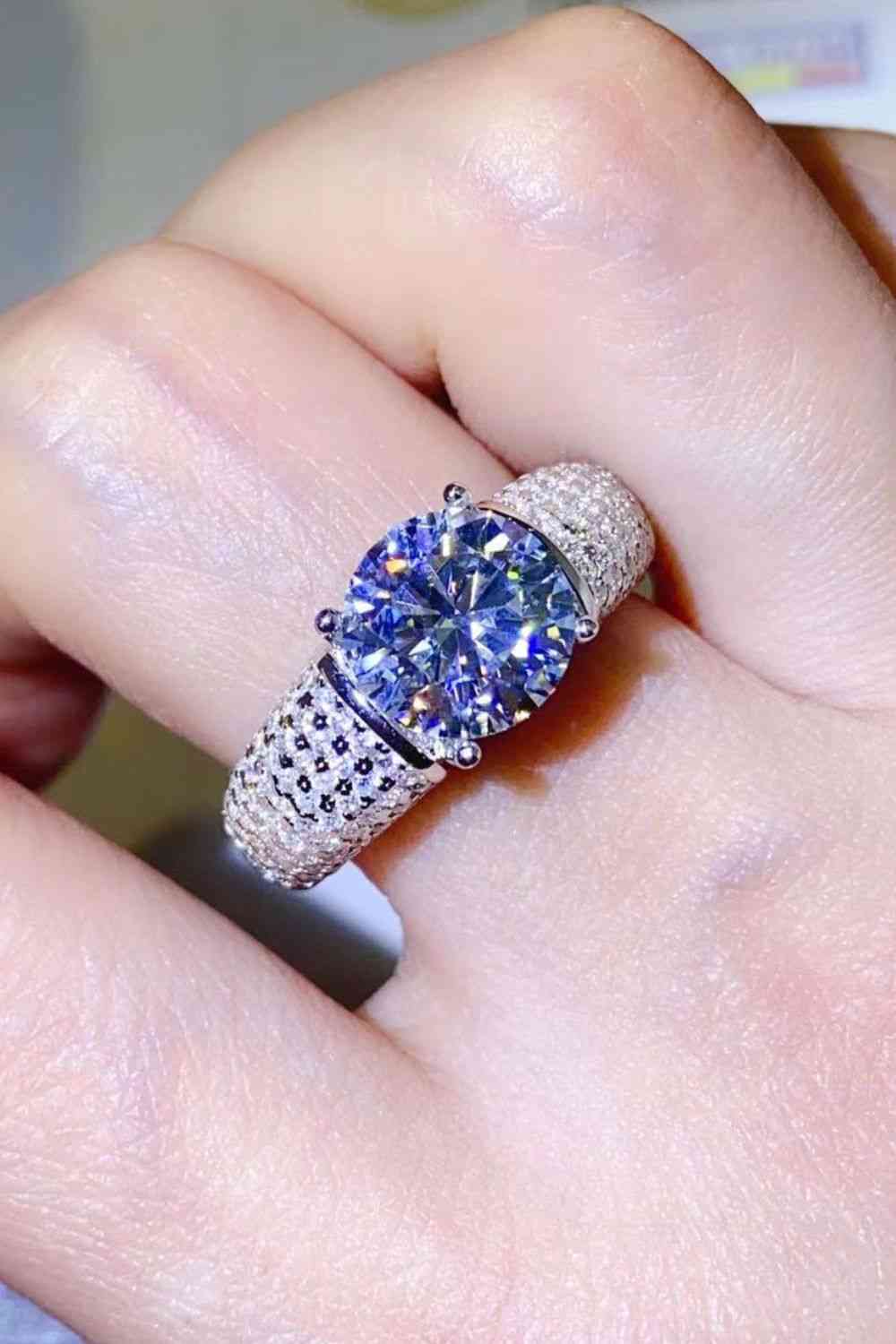 3 Carat Moissanite Side Stone Ring - Ladyez