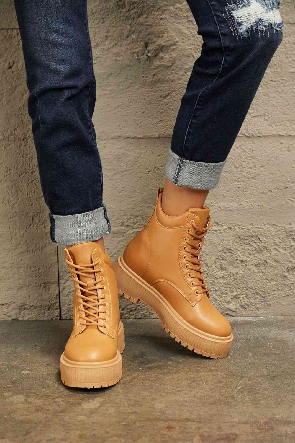 East Lion Corp Platform Combat Boots - Ladyez