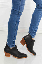 MMShoes Trust Yourself Embroidered Crossover Cowboy Bootie in Black - Ladyez