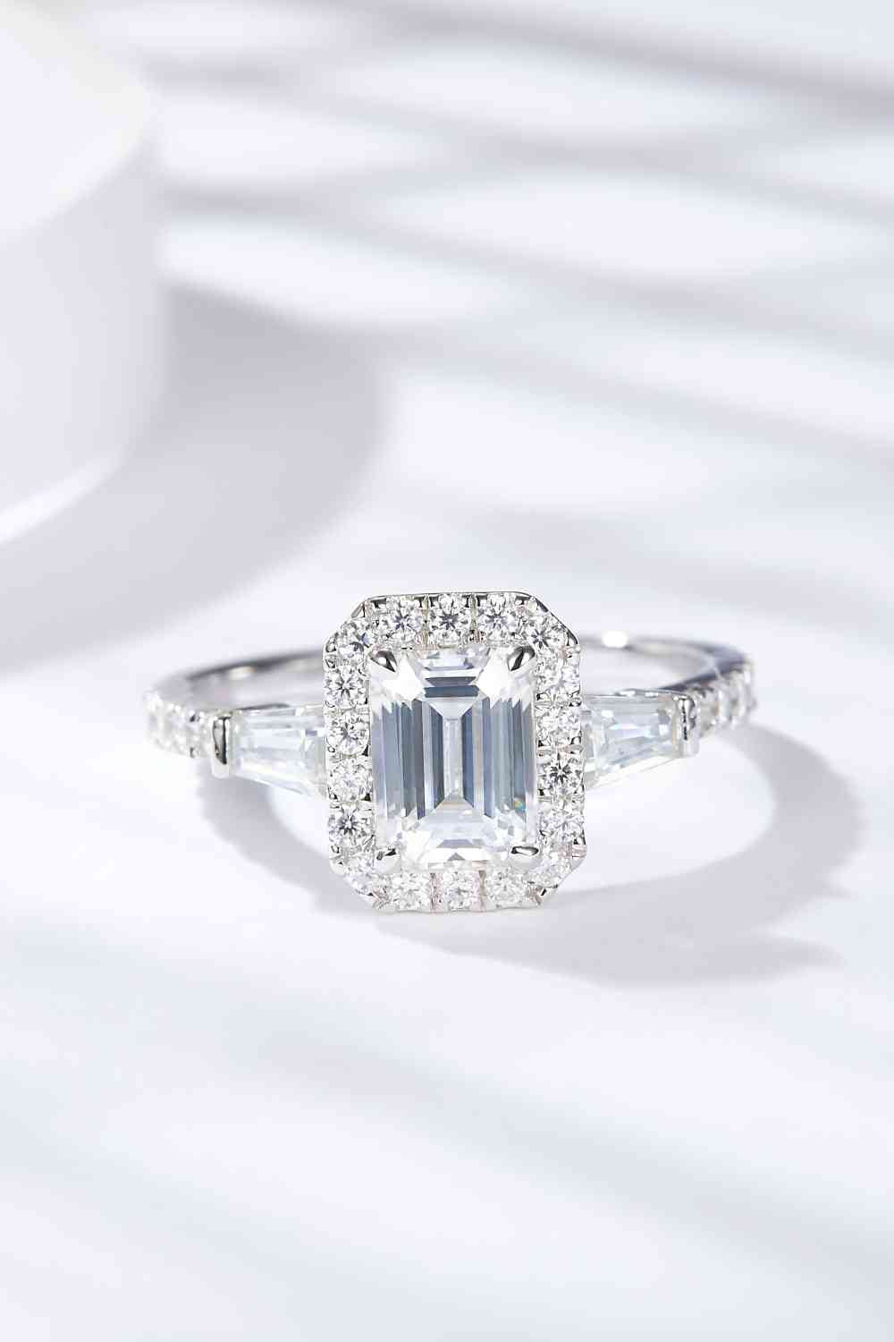 1 Carat Moissanite Geometric 925 Sterling Silver Ring - Ladyez