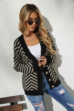 V-Neck Button-Down Cardigan - Ladyez