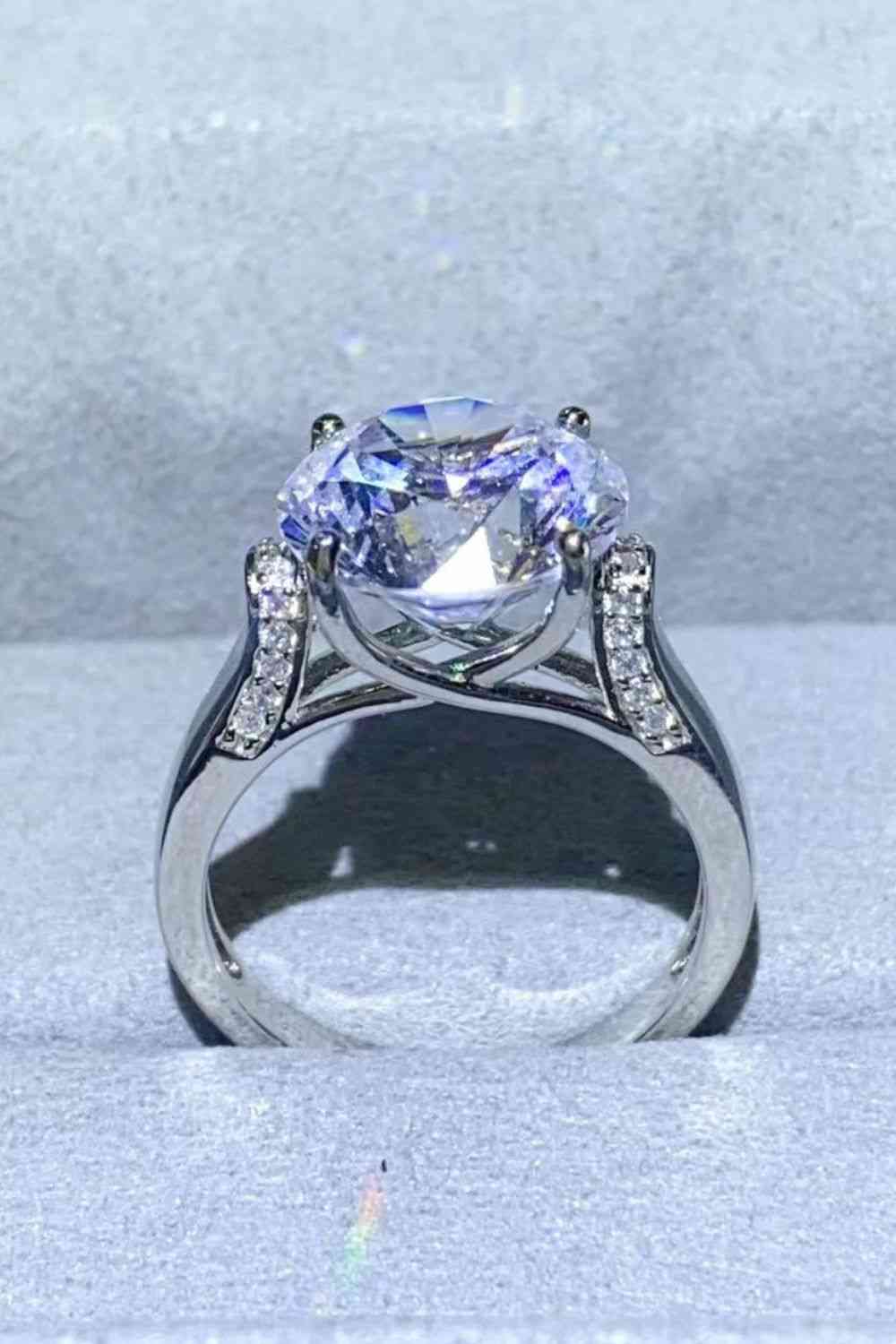 5 Carat Moissanite Platinum-Plated Ring - Ladyez