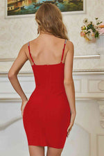 Spaghetti Strap Bodycon Dress with Rhinestone Decoration - Ladyez