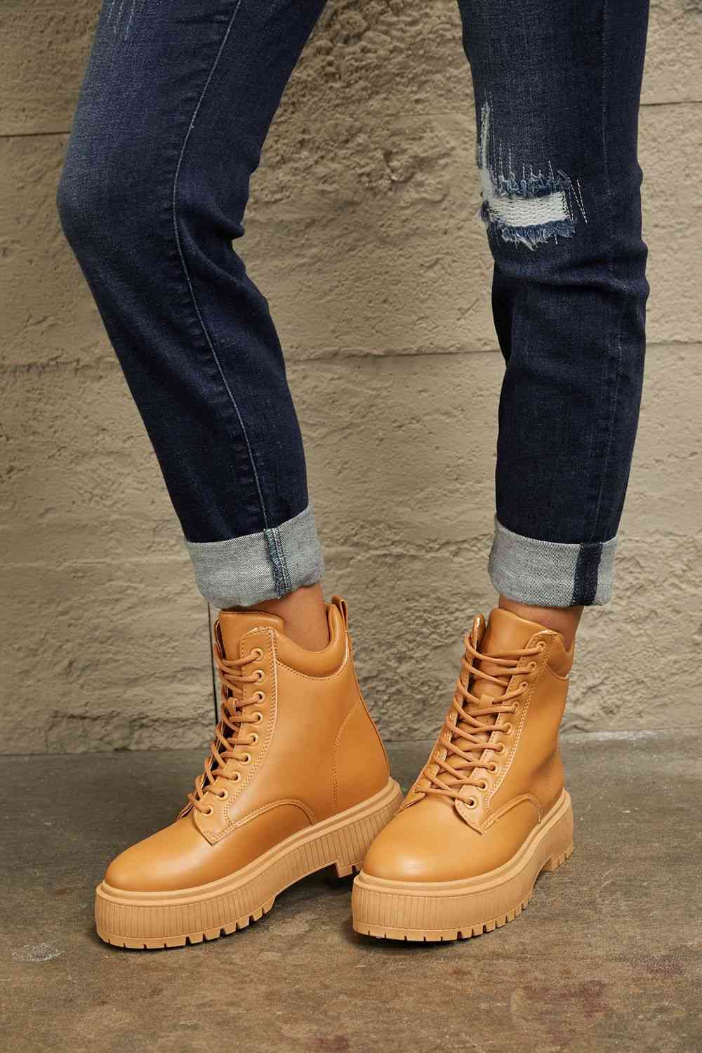 East Lion Corp Platform Combat Boots - Ladyez