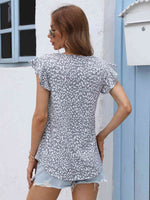 Round Neck Butterfly Sleeve Top - Ladyez