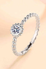 Moissanite Rhodium-Plated Ring - Ladyez