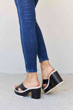 Weeboo Cherish The Moments Contrast Platform Sandals in Black - Ladyez