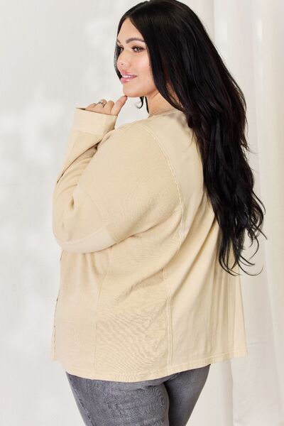 HEYSON Full Size Mineral Wash Thermal Top - Ladyez