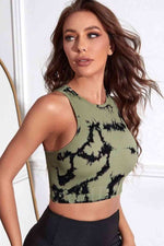 Tie-dye Cropped Round Neck Tank Top - Ladyez