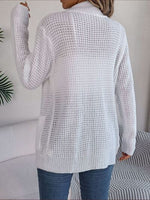 Open Front Long Sleeve Cardigan with Pockets - Ladyez