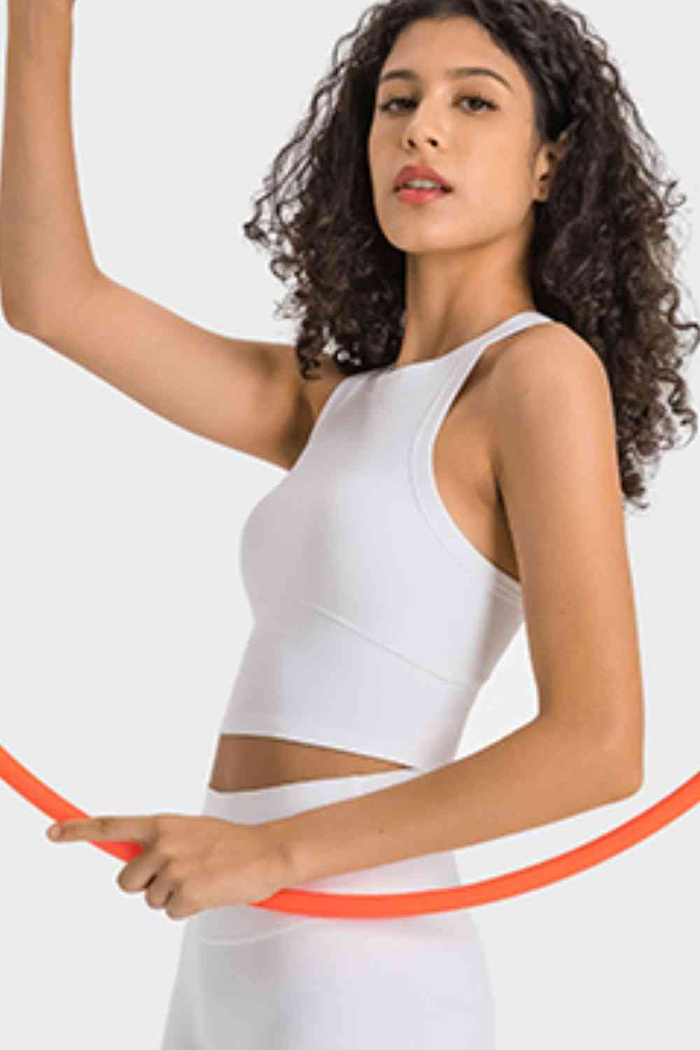 Racerback Cropped Sports Tank - Ladyez