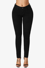 Mid-Rise Waist Skinny Pocketed Jeans - Ladyez