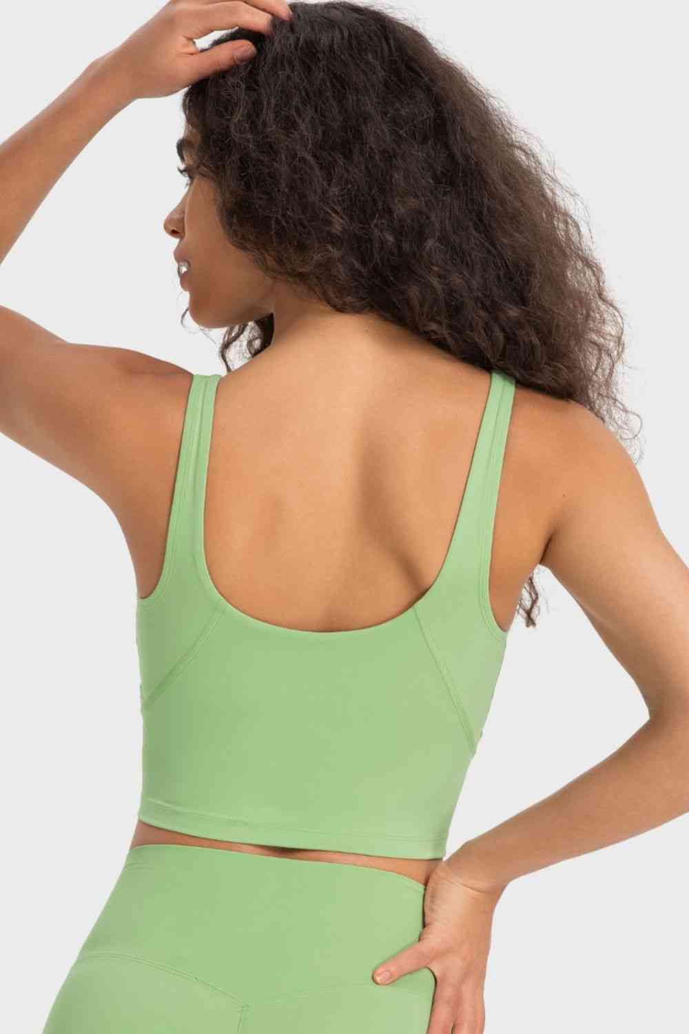 Deep V-Neck Crop Sports Bra - Ladyez