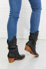 MMShoes Better in Texas Scrunch Cowboy Boots in Black - Ladyez