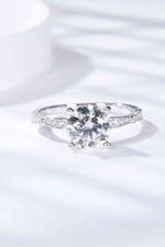 1.5 Carat Moissanite Side Stone Ring - Ladyez