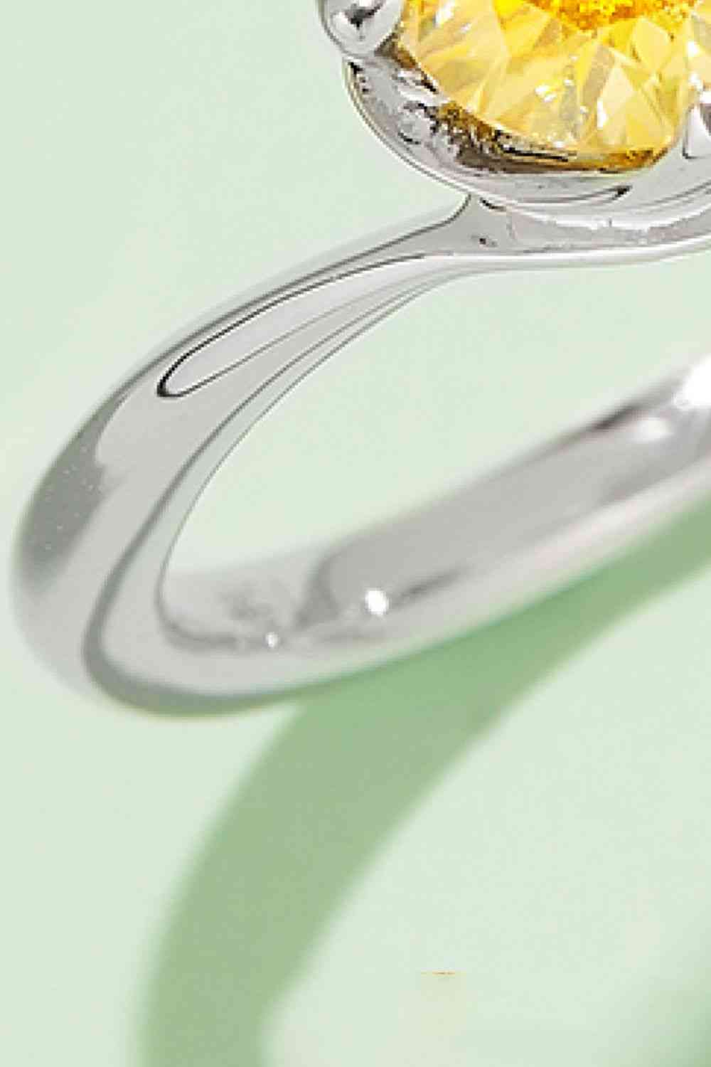 1 Carat Moissanite 925 Sterling Silver Solitaire Ring - Ladyez