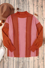 Color Block Exposed Seam Top - Ladyez