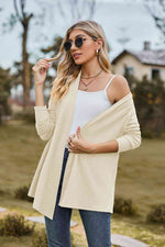 Open Front Long Sleeve Cardigan - Ladyez