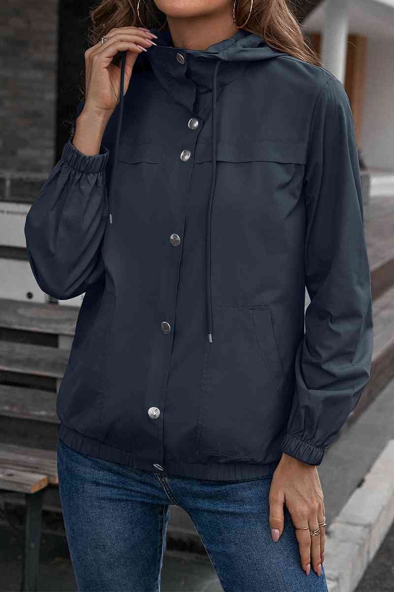 Button-Down Long Sleeve Sports Jacket - Ladyez