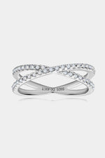 Moissanite 925 Sterling Silver Crisscross Ring - Ladyez
