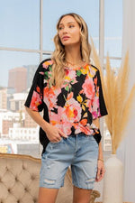 Sew In Love Full Size Floral Round Neck Short Sleeve T-Shirt - Ladyez