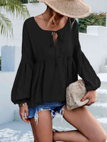Puff Sleeve Babydoll Blouse - Ladyez