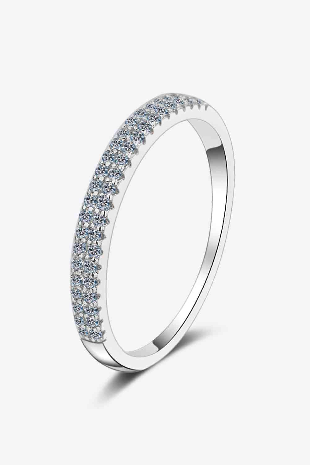 Moissanite 925 Sterling Silver Half-Eternity Ring - Ladyez
