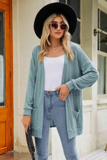 Long Sleeve Pocketed Cardigan - Ladyez