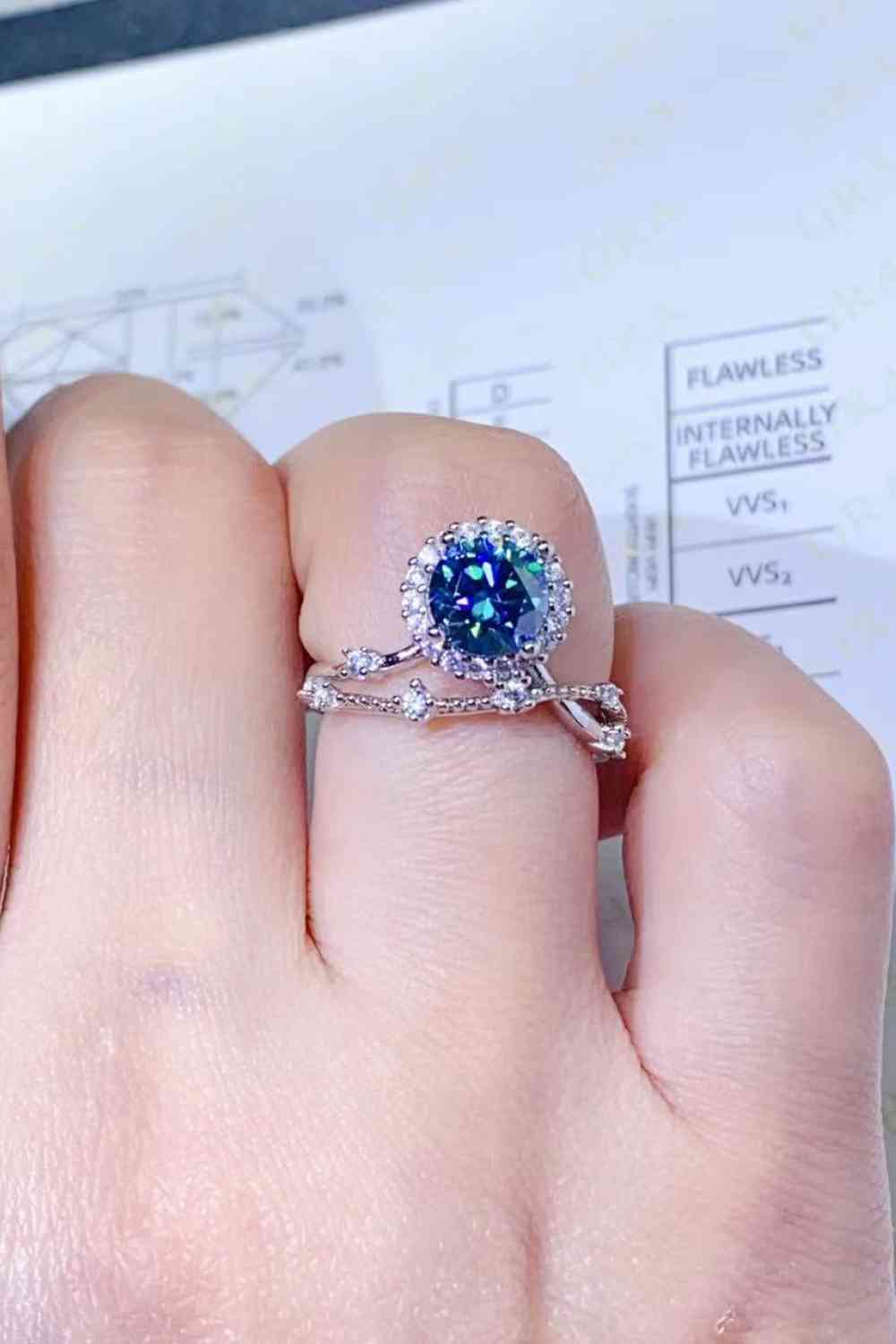 1 Carat Moissanite 925 Sterling Silver Ring - Ladyez