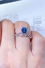 1 Carat Moissanite 925 Sterling Silver Ring - Ladyez
