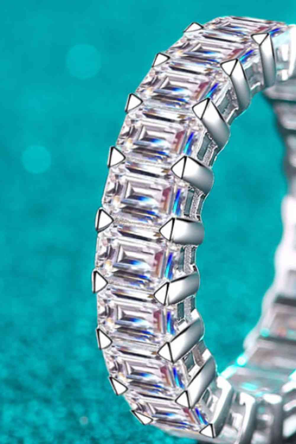 10.5 Carat Moissanite Rhodium-Plated Ring - Ladyez