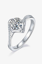 1 Carat Moissanite 925 Sterling Silver Twisted Ring - Ladyez